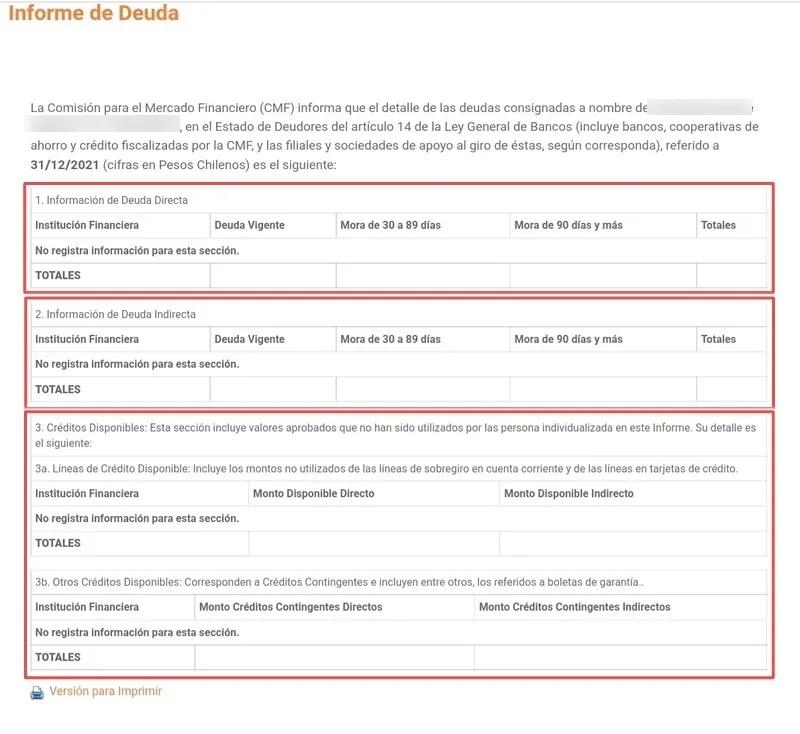 Certificado de Deuda SBIF-CMF - Chile 13 certificado sbif gratis