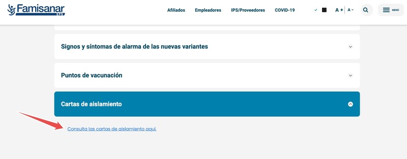 Certificado de Aislamiento Famisanar - Colombia 6 certificado aislamiento faminasar gratis (1)