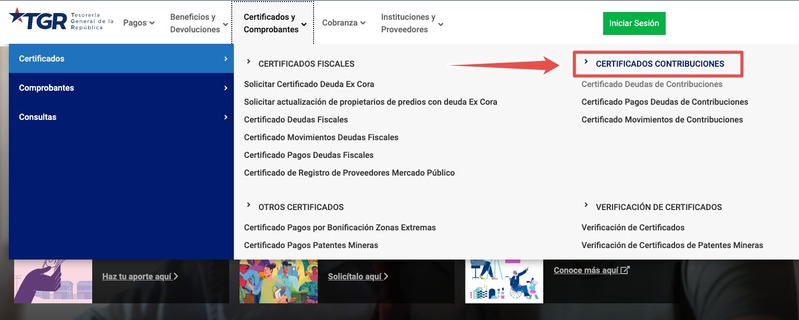 certificado de deuda de contribuciones sii