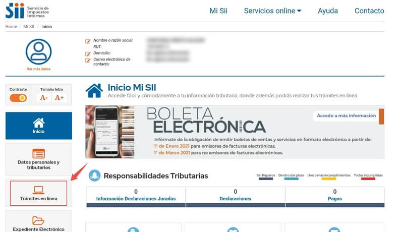 certificado declaracion jurada de inicio de actividades sii